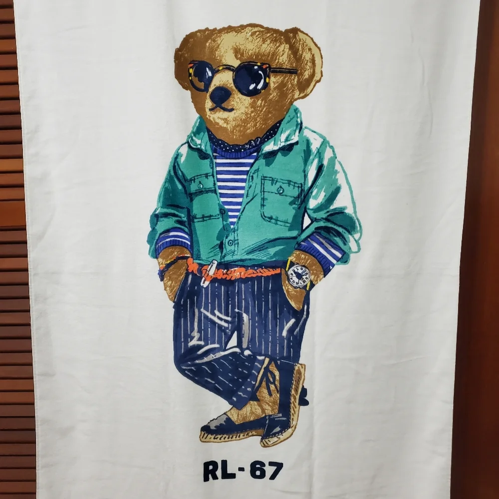 Beach Boy Polo Ralph Lauren Bear Beach Towel - Picture 2 of 13